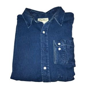 Eddie Bauer Men’s Long Sleeve Button Down Jean Shirt (Gently Used)